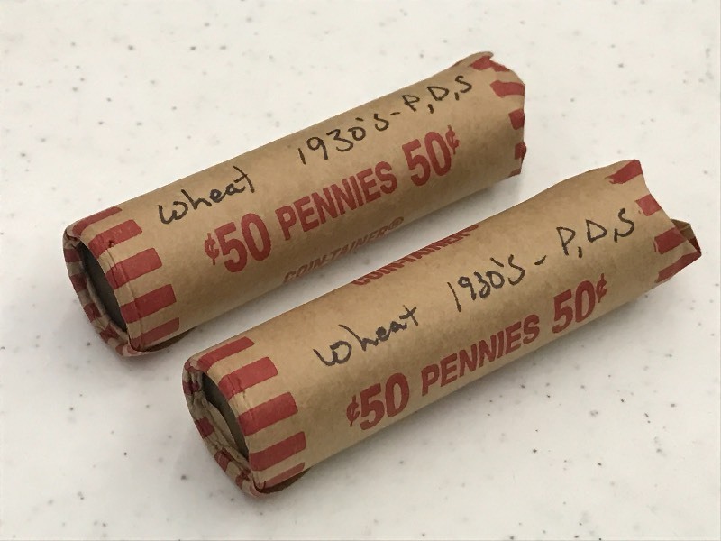 Wheat Cents - 2 Full Rolls - 1930s...