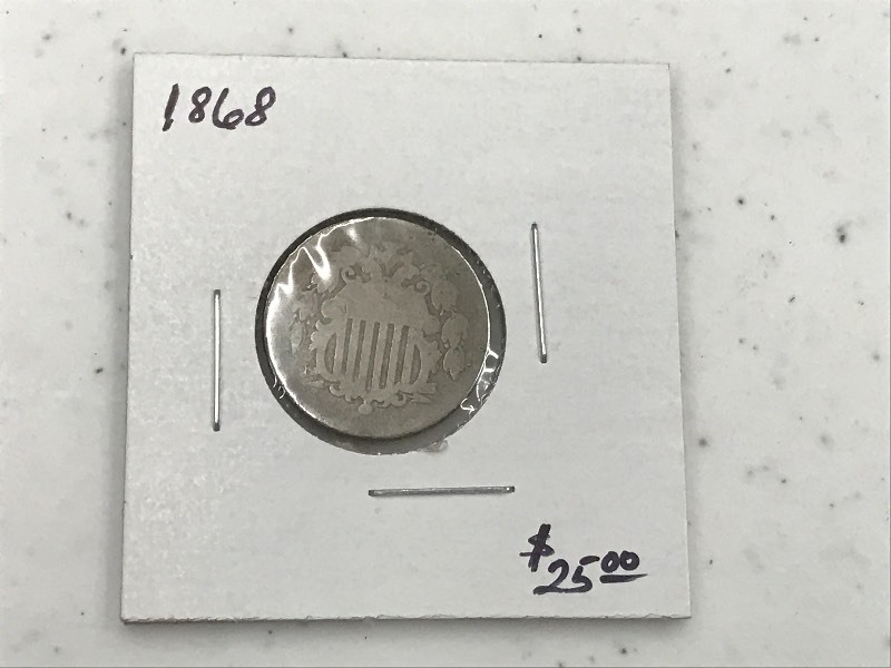 1868 Shield Nickel...