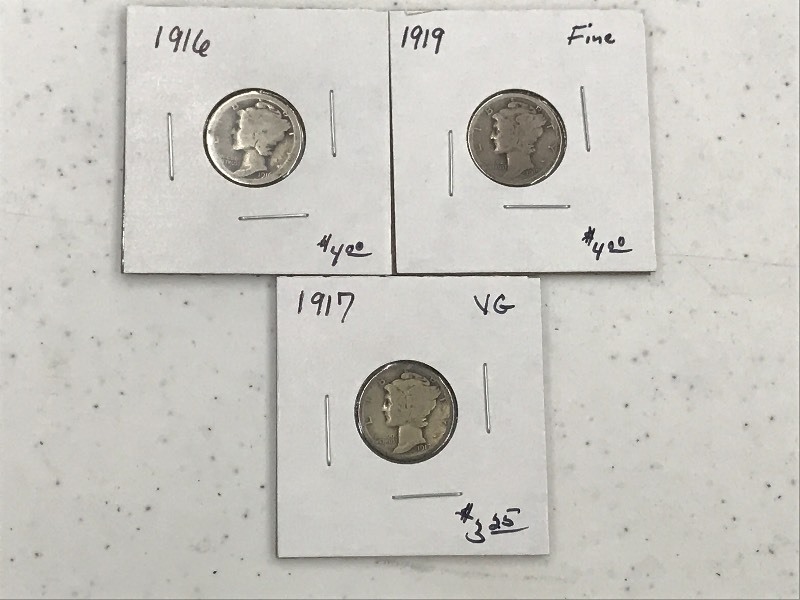 1916 P, 1917 P, 1919 P - Mercury He...