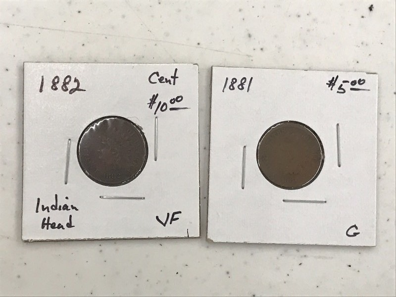 1881 & 1882 Indian Head Cents - (2)...