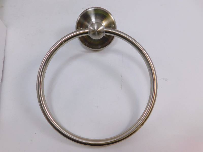 Lot Of 7 Clear Lake Brushed Nickel Towel Ring