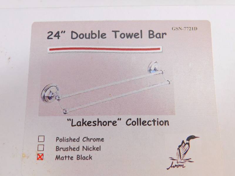 Lot Of 16 Lakeshore Collection Matte Black 24 Double Towel Bar