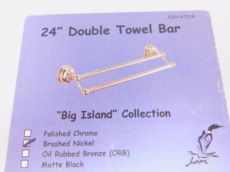 Lot Of 18 Big Island Collection Brushed Nickel 24 Double Bar Towel Bar