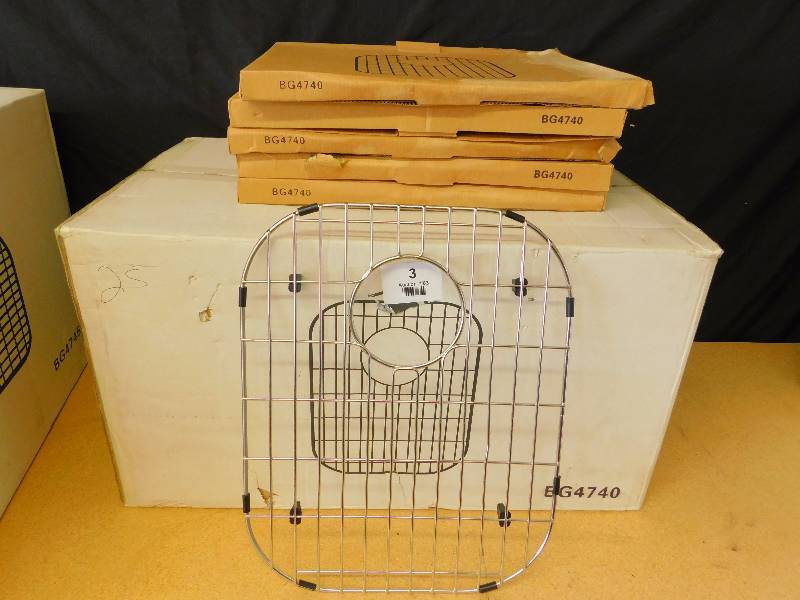 Lot of 25 Stainless Steel Bottom Sink Grid with Black Rubber Feet