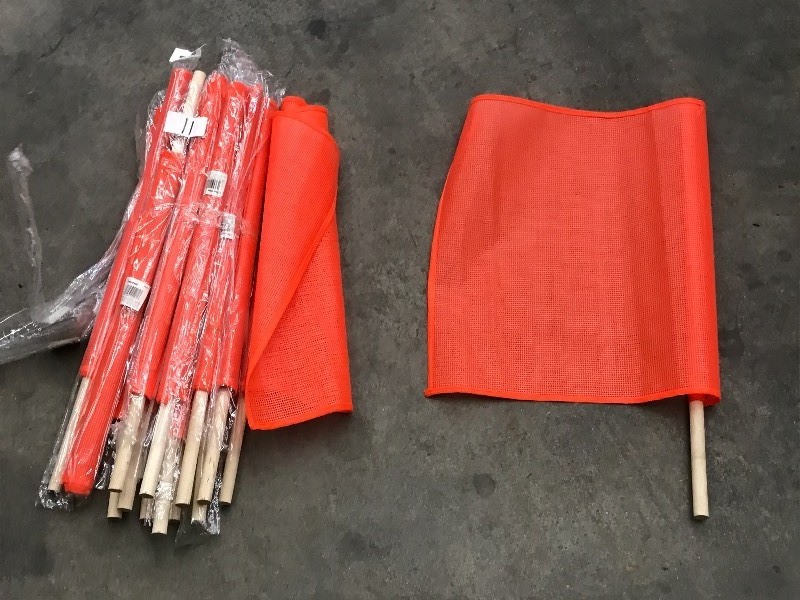 lot 11 image: Lot Of Unused Caution Flags For Tow...