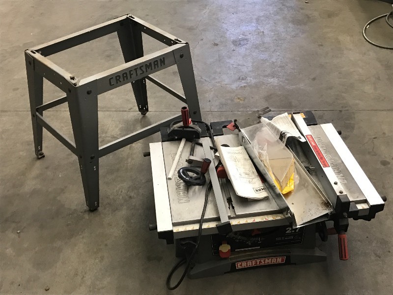 lot 12 image: Craftsman 2.7HP 10 Table Saw With ...