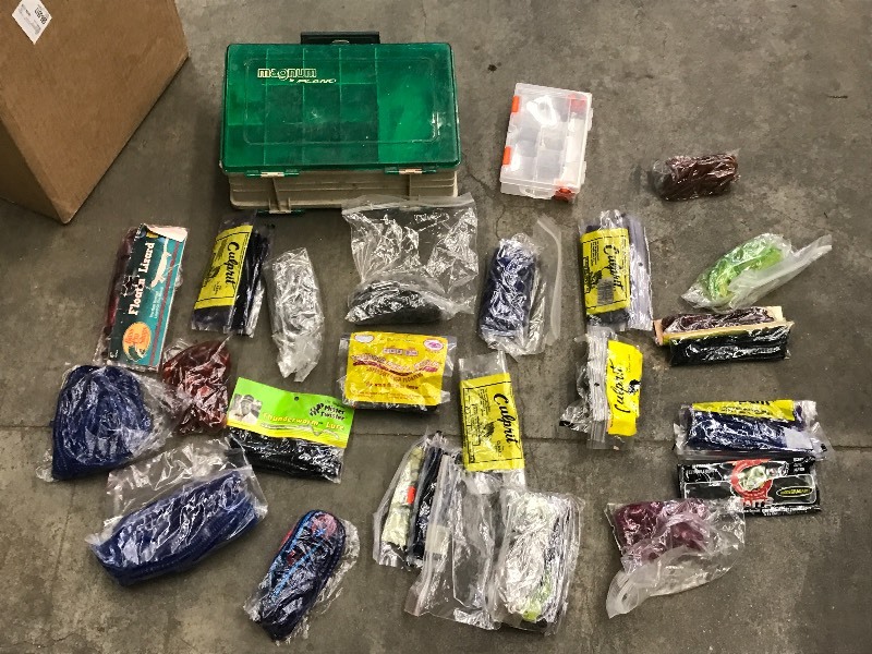 lot 19 image: Lot Of (2) Plastic Tackle Boxes & A...