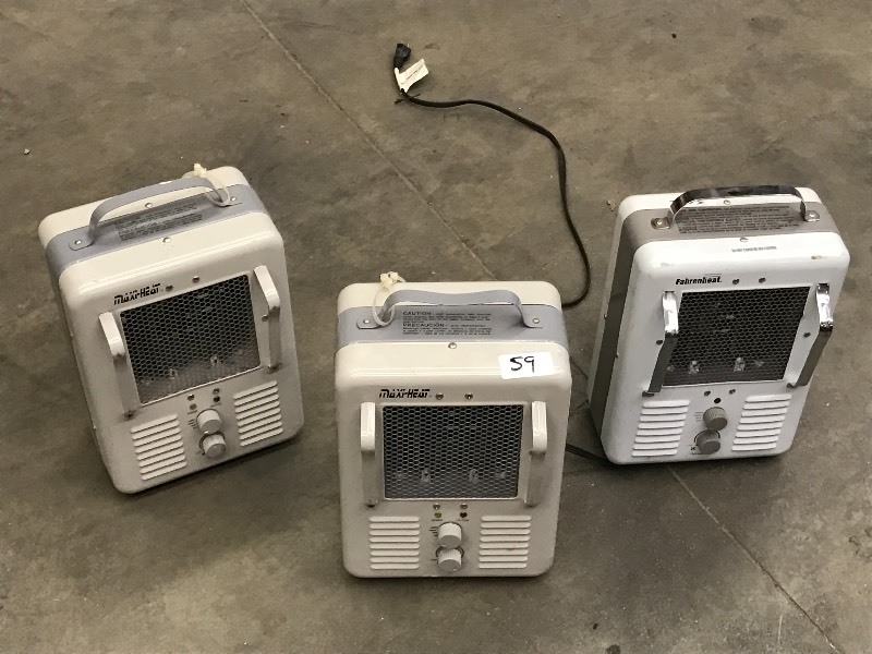 lot 59 image: Lot Of (3) Electric Room Heaters ...