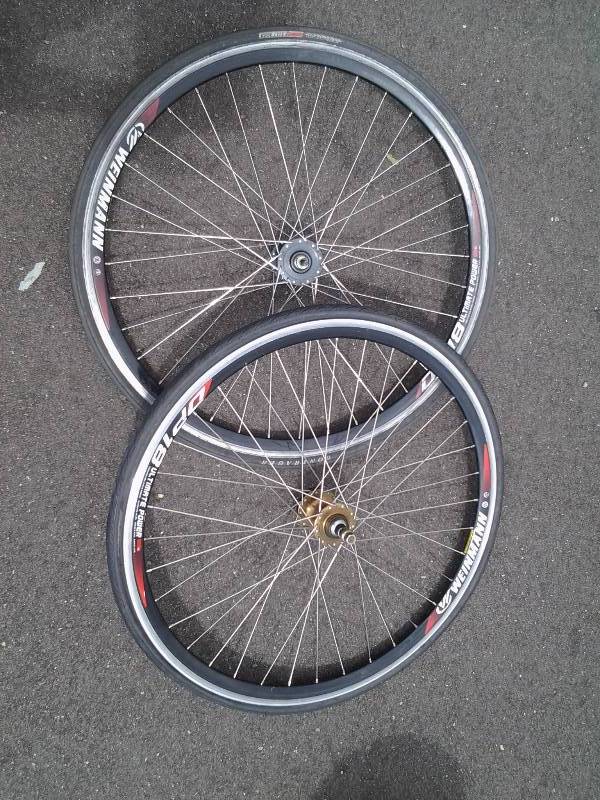 lot 93 image: Pair Weinman Ultimate Power DP-18 Wheels & Tires (23-622) Front & Rear
