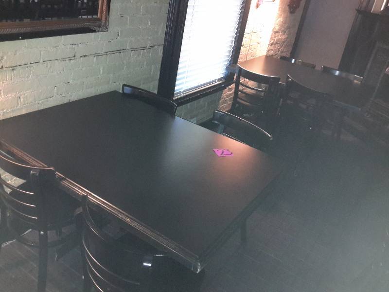 lot 23 image: 2 Solid wood tables with 8 chairs
