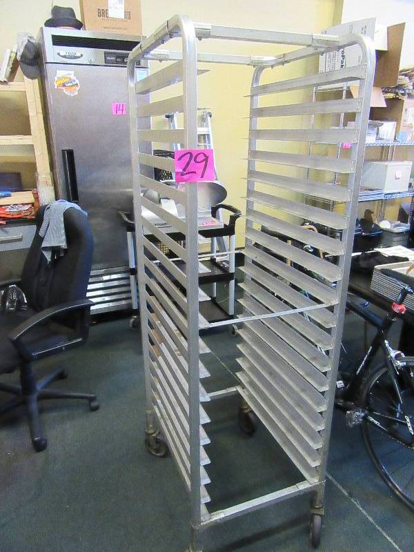 lot 29 image: Full Bakers Rack.. Aluminum