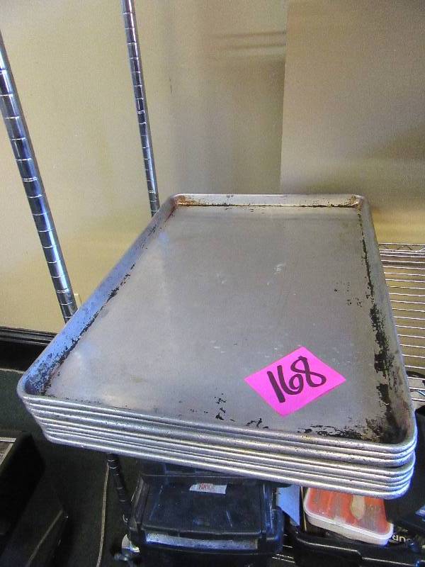 lot 168 image: 8, full sheet cake pans, Aluminum