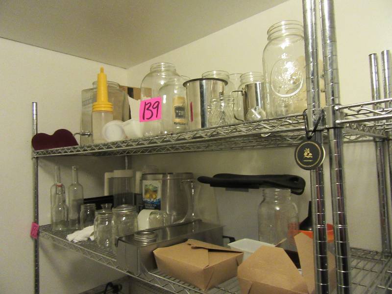 lot 139 image: Misc. items on the shelf as pictured..