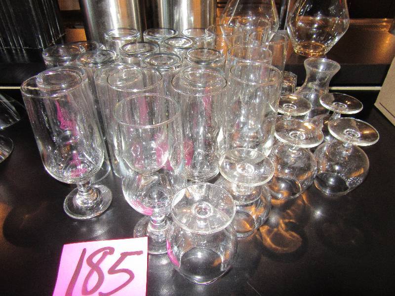 lot 185 image: Misc. Glassware and service items