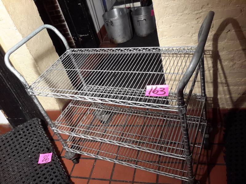 lot 163 image: Nice service cart. 36in x 18 in x 31in, plus 9 in handle