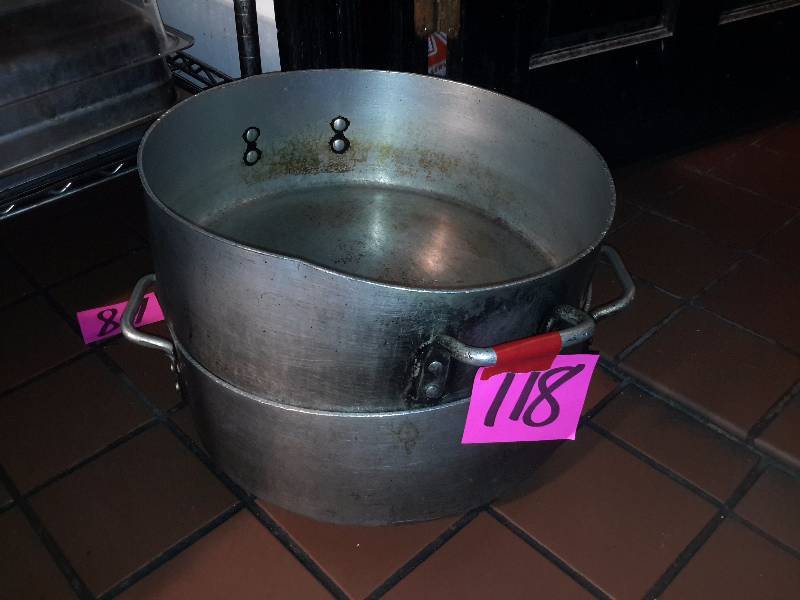 lot 118 image: 2, 16in x 6 in stock pots