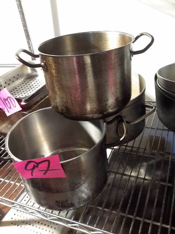 lot 97 image: 3, 10 in Stock pots
