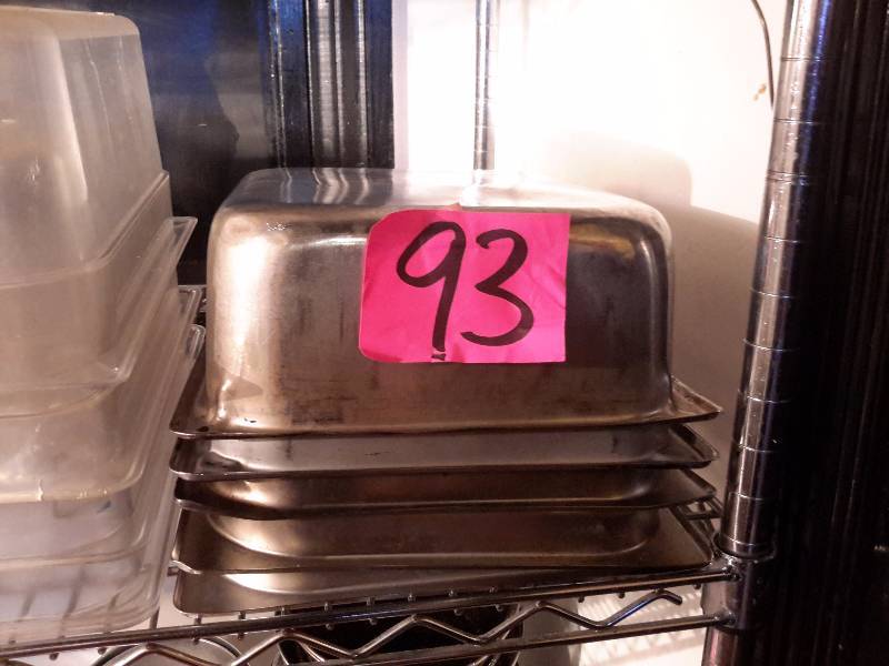 lot 93 image: 5 Stainless Steel pans
