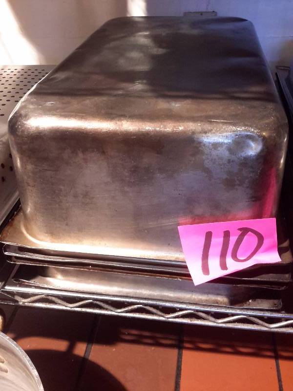 lot 110 image: 4, 12in x 20 in x 6 in stainless steel