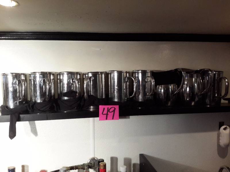 lot 49 image: 9, Stainless steel water pitchers