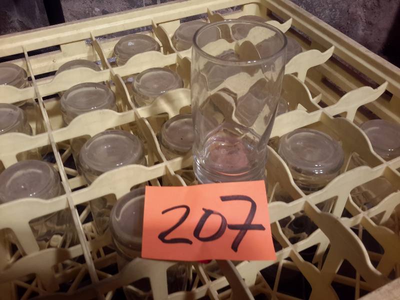 lot 207 image: 2 trays of water glasses as shown