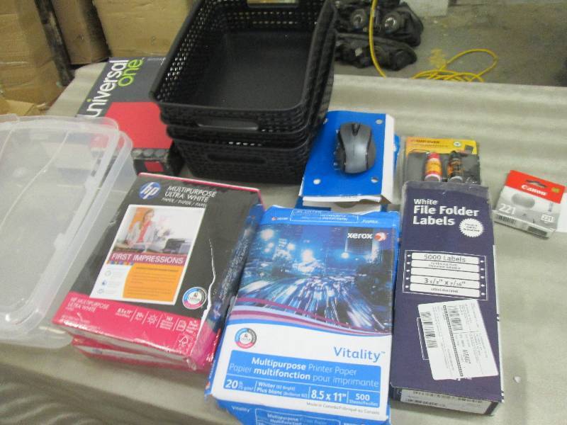 3 Ream Paper, 3 Plastic Woven Bins,...