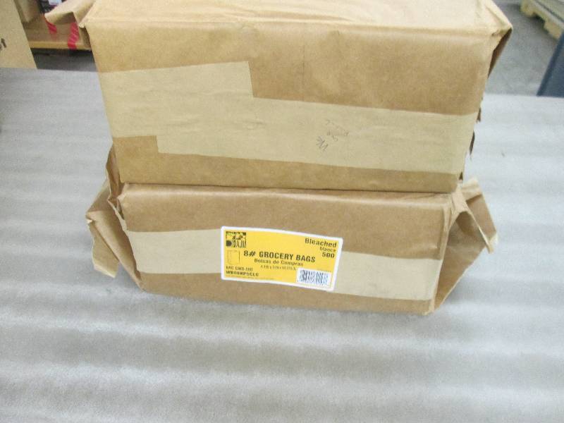 2 Pkg 8# Grocery Bags, 1 white, 1 k...