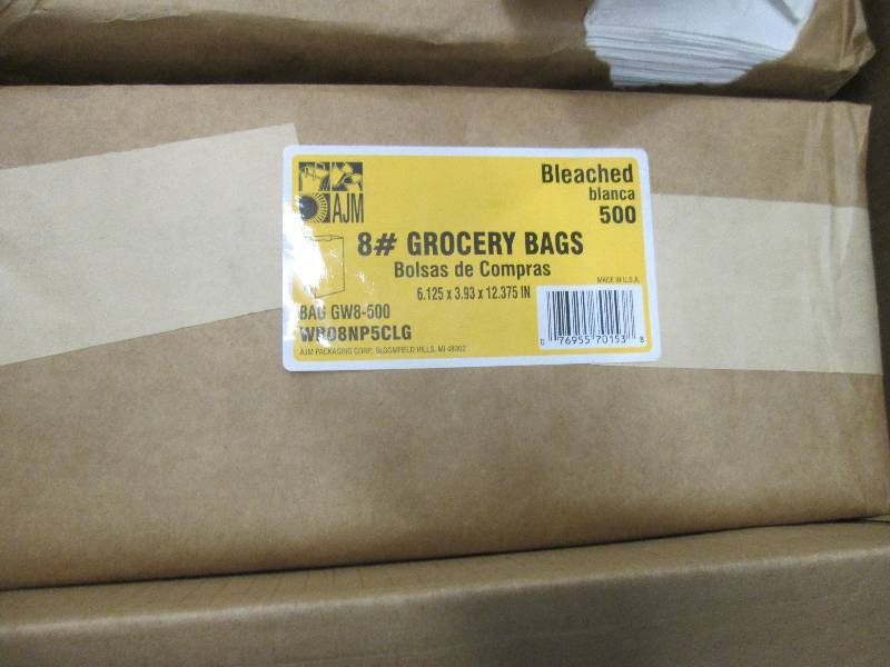 3 Pkgs of 500 8# Grocery Bags Bleac...