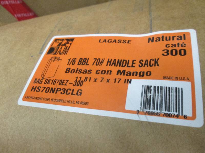 Pack of 300 Natural 70# Handle Sack...
