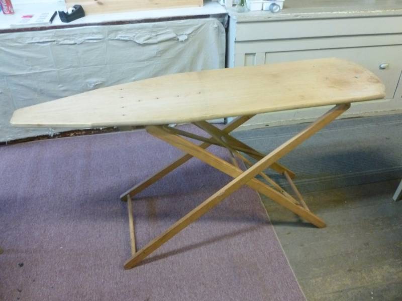 lot 207 image: Vintage Wooden Ironing Board