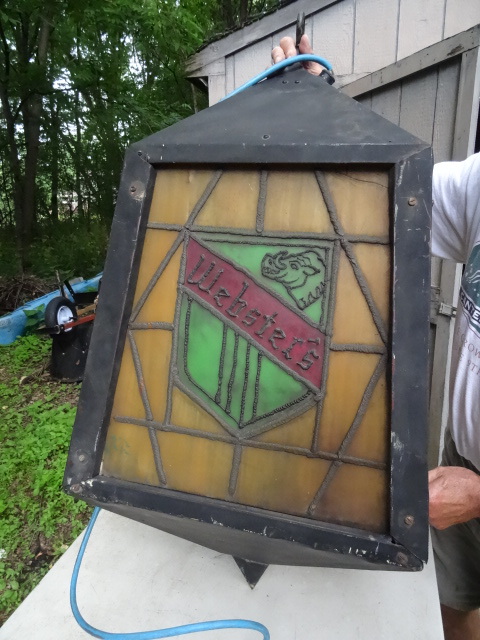 lot 2 image: Antique light fixture. From Eddy We...