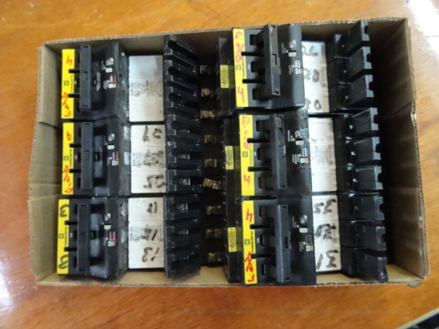 lot 36 image: Qty 6 Square D 3 pole 20 amp Breake...