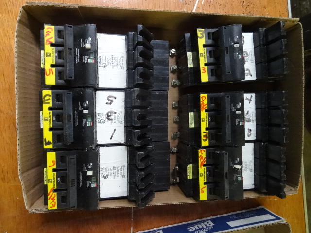 lot 37 image: Qty 6 Square D 3 pole 20 amp Breake...