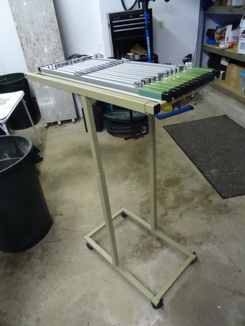 lot 39 image: Blue print rack on wheels. Safco br...