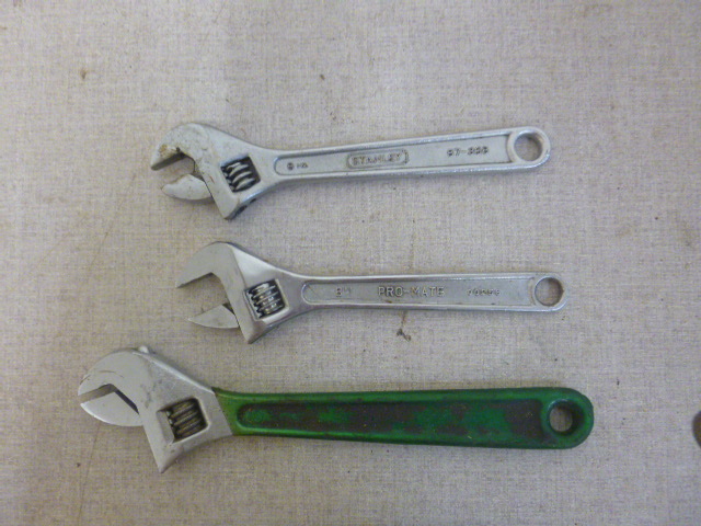lot 183 image: 3 Adjustable Wrenches