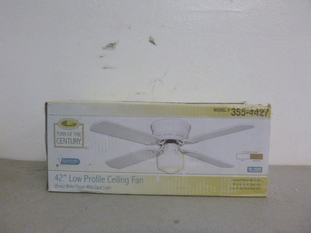 lot 231 image: NEW Turn of the Century 42 Low Profile Ceiling Fan.