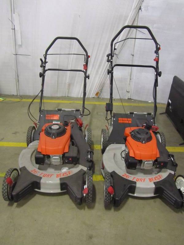 lot 17 image: (2) Turf beast26 in. 208cc 3-in-1 Wide Area Self Propelled Mower with Blade Brake Clutch