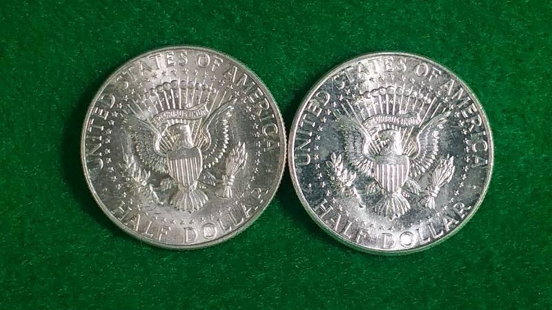 (2) 1964 Kennedy Half Silver Dollars BU