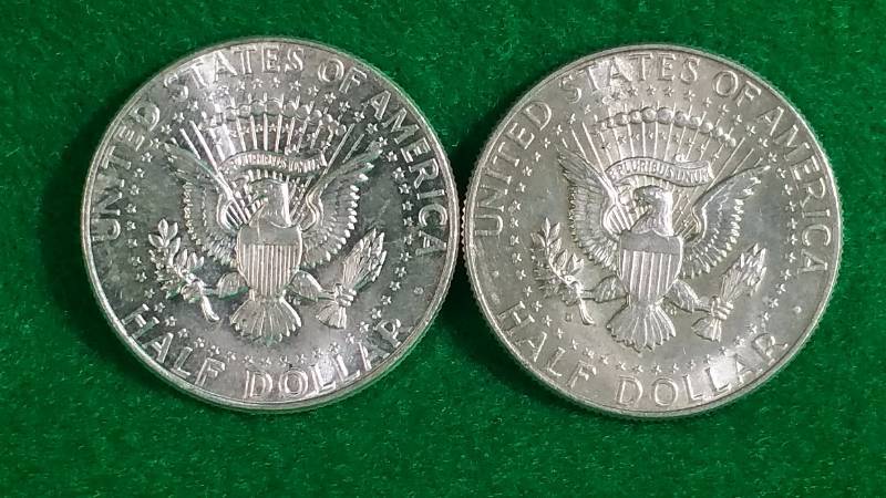 (2) 1964 Kennedy Half Silver Dollars BU
