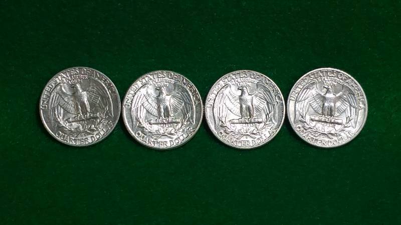(4) Washington Silver Quarter Dollars BU