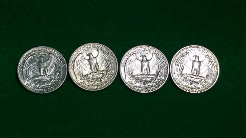 (4) Washington Silver Quarter Dollars BU