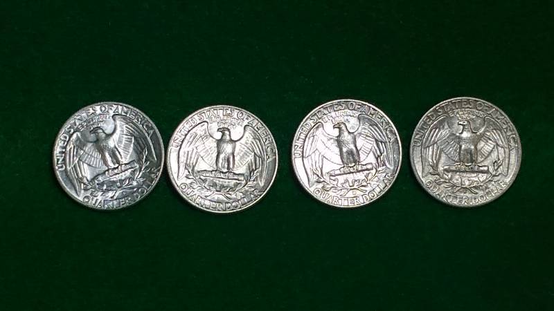 (4) Washington Silver Quarter Dollars BU