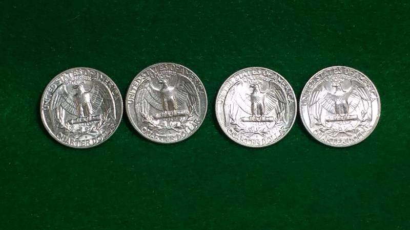 (4) Washington Silver Quarter Dollars BU