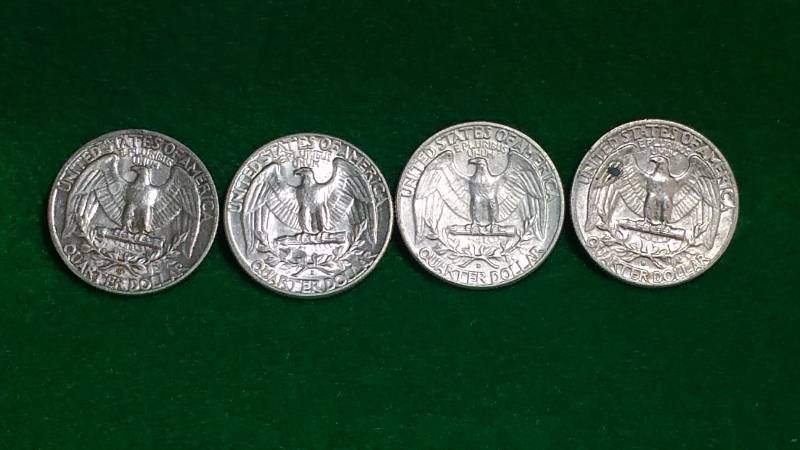 (4) Washington Silver Quarter Dollars BU