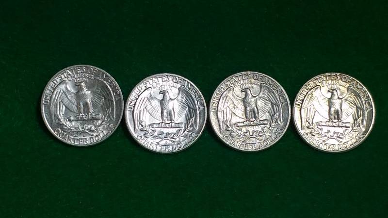 (4) Washington Silver Quarter Dollars BU