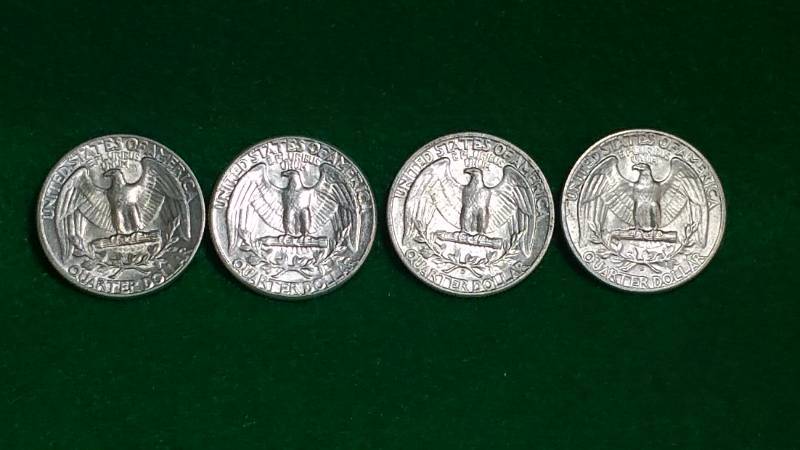 (4) Washington Silver Quarter Dollars BU