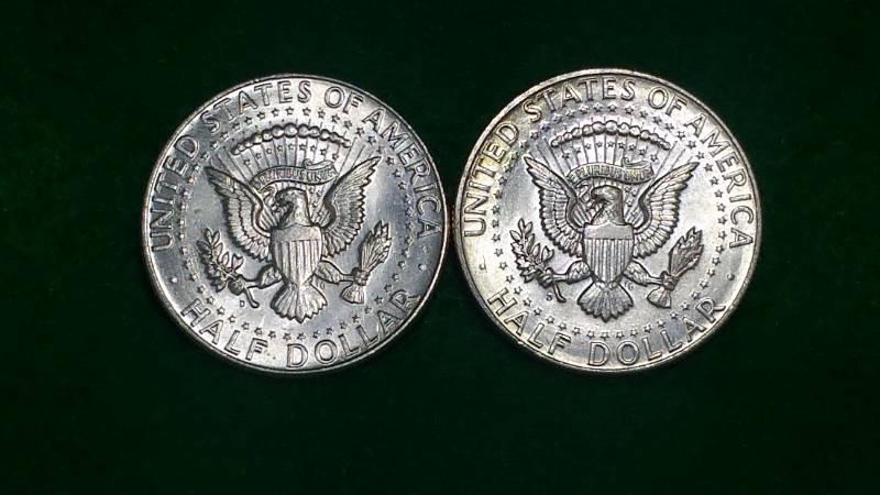 (2) 1964 Kennedy Half Silver Dollars BU