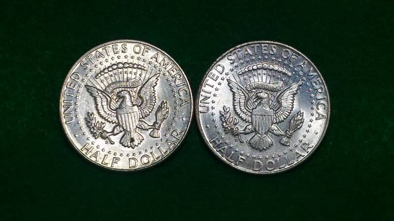 (2) 1964 Kennedy Half Silver Dollars BU