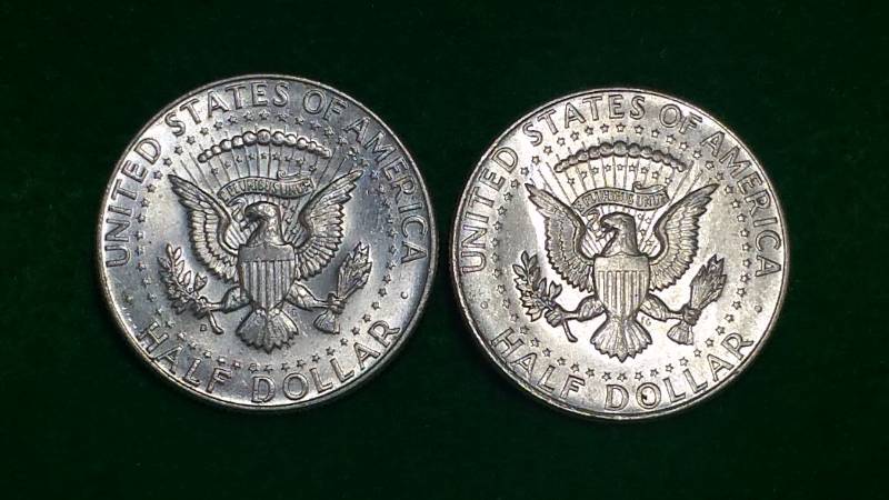 (2) 1964 Kennedy Half Silver Dollars BU