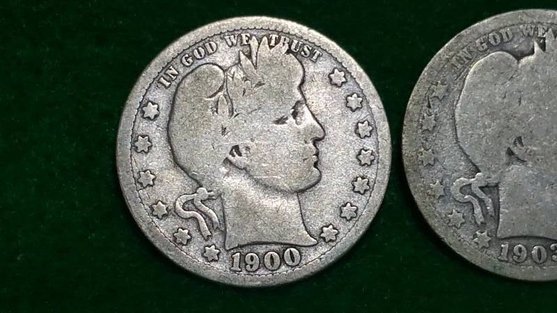 (3) Barber Silver Quarter Dollars